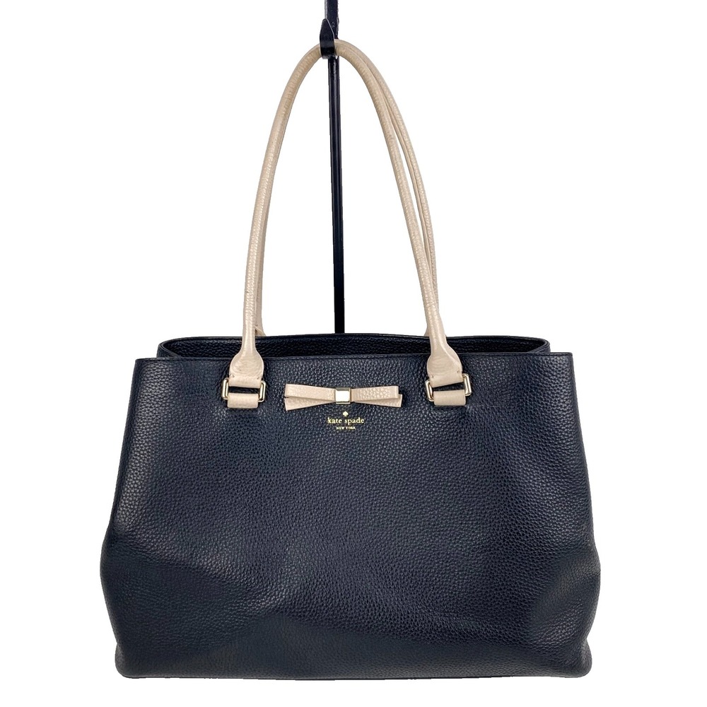 Kate Spade NY Henderson St. Maryanne Leather Tote Shoulder Bag Satchel Black Lg
